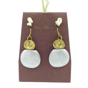 Vance Kitira Jewelry Dangling Earrings silver Metal Amulet Natural gold Floral